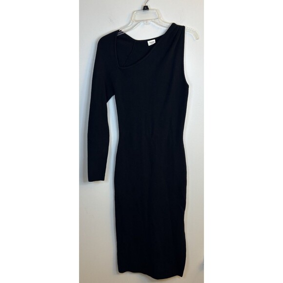 ABERCROMBIE FITCH One Sleeve Asymmetrical Sweater Dress Medium Bodycon Long Knit - Picture 1 of 11